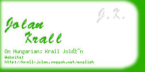 jolan krall business card